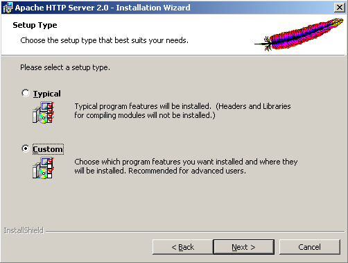Screenshot Apache installation